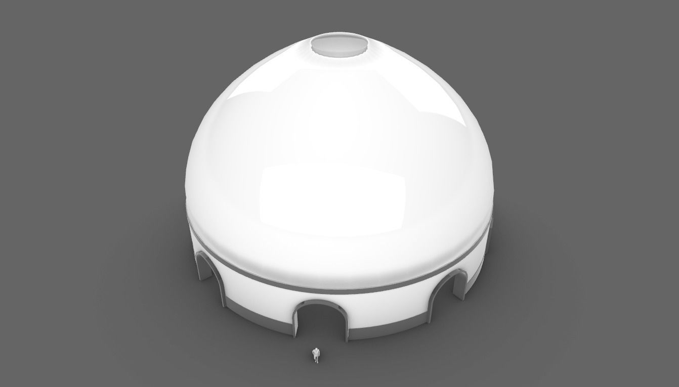 Dome Pavilion with Solid Dome with Top Opening v3 3D model_103