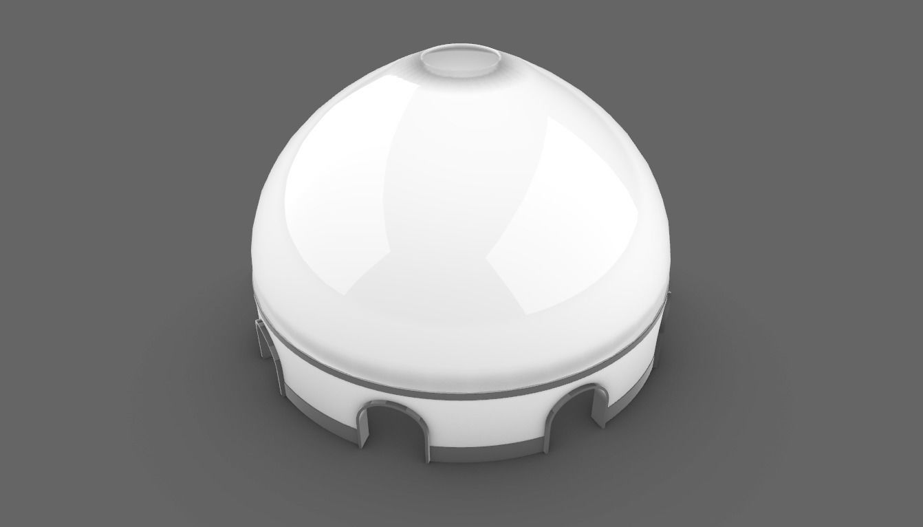 Dome Pavilion with Solid Dome with Top Opening v3 3D model_31