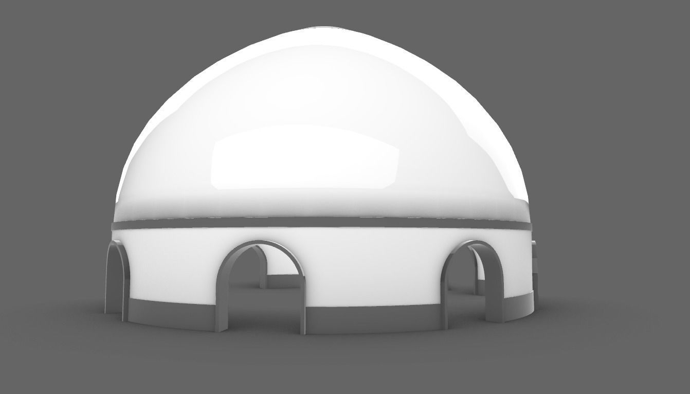 Dome Pavilion with Solid Dome with Top Opening v3 3D model_54