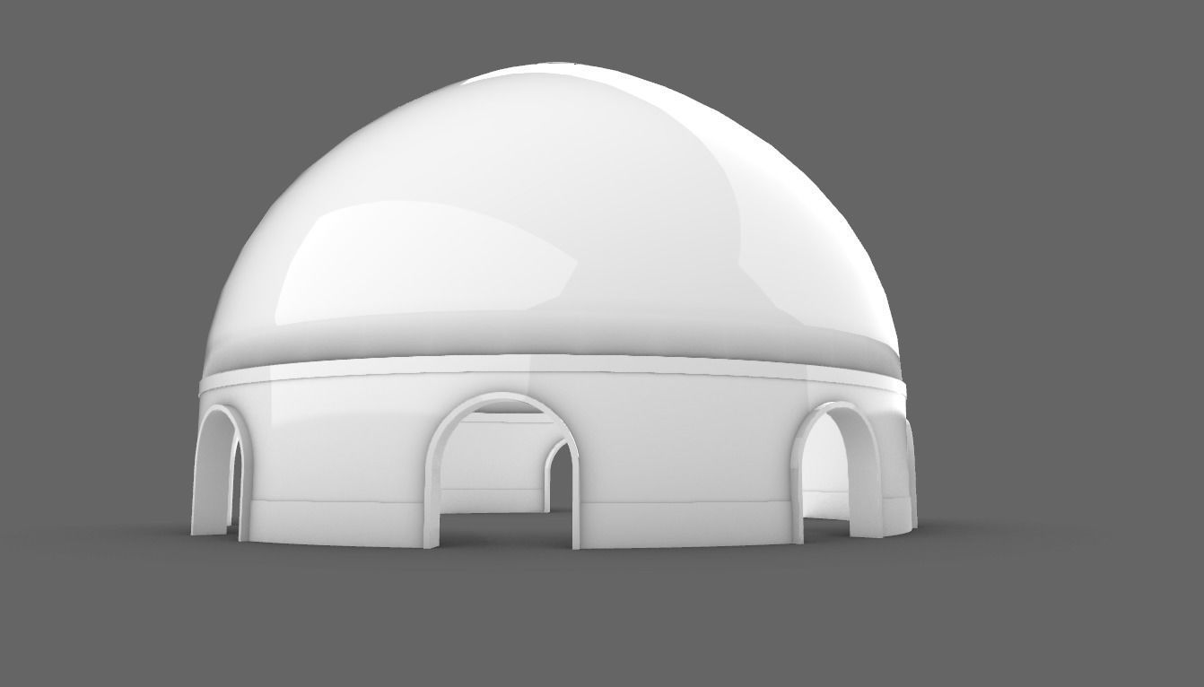 Dome Pavilion with Solid Dome with Top Opening v3 3D model_65