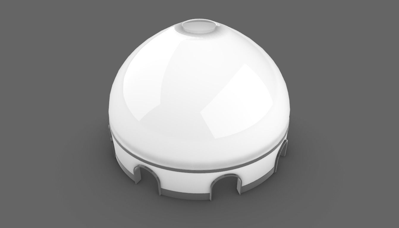 Dome Pavilion with Solid Dome with Top Opening v3 3D model_35