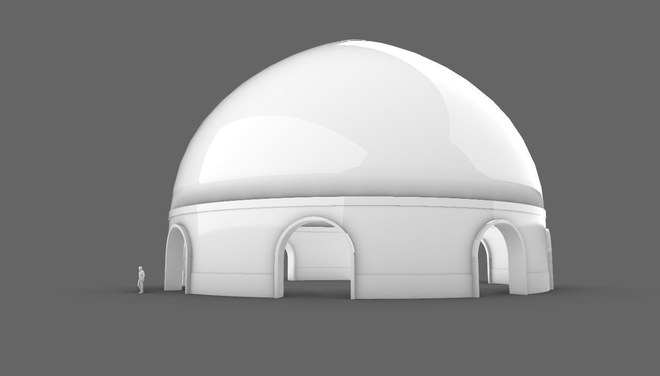 Dome Pavilion with Solid Dome with Top Opening v3 3D model_17