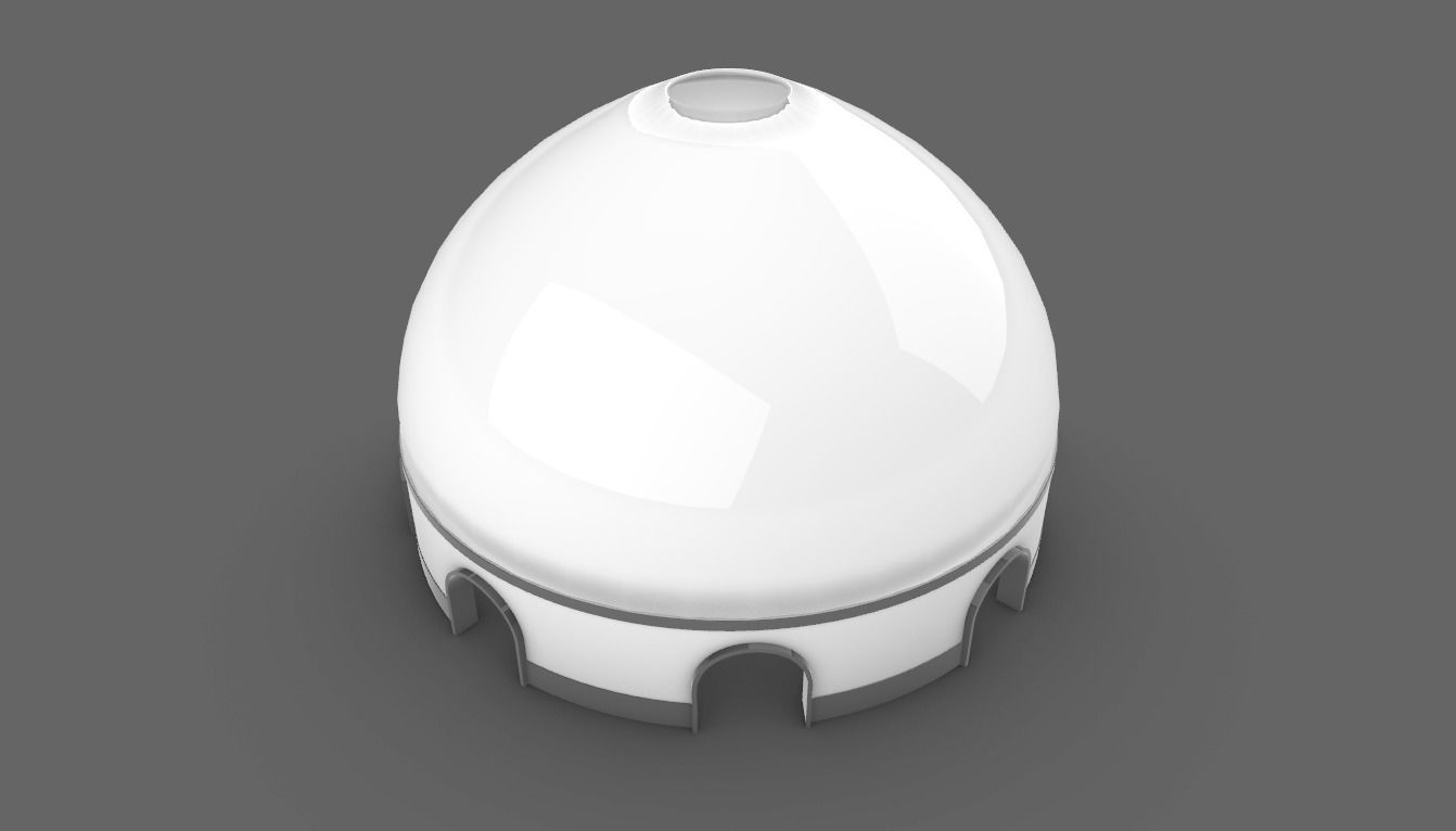 Dome Pavilion with Solid Dome with Top Opening v3 3D model_63