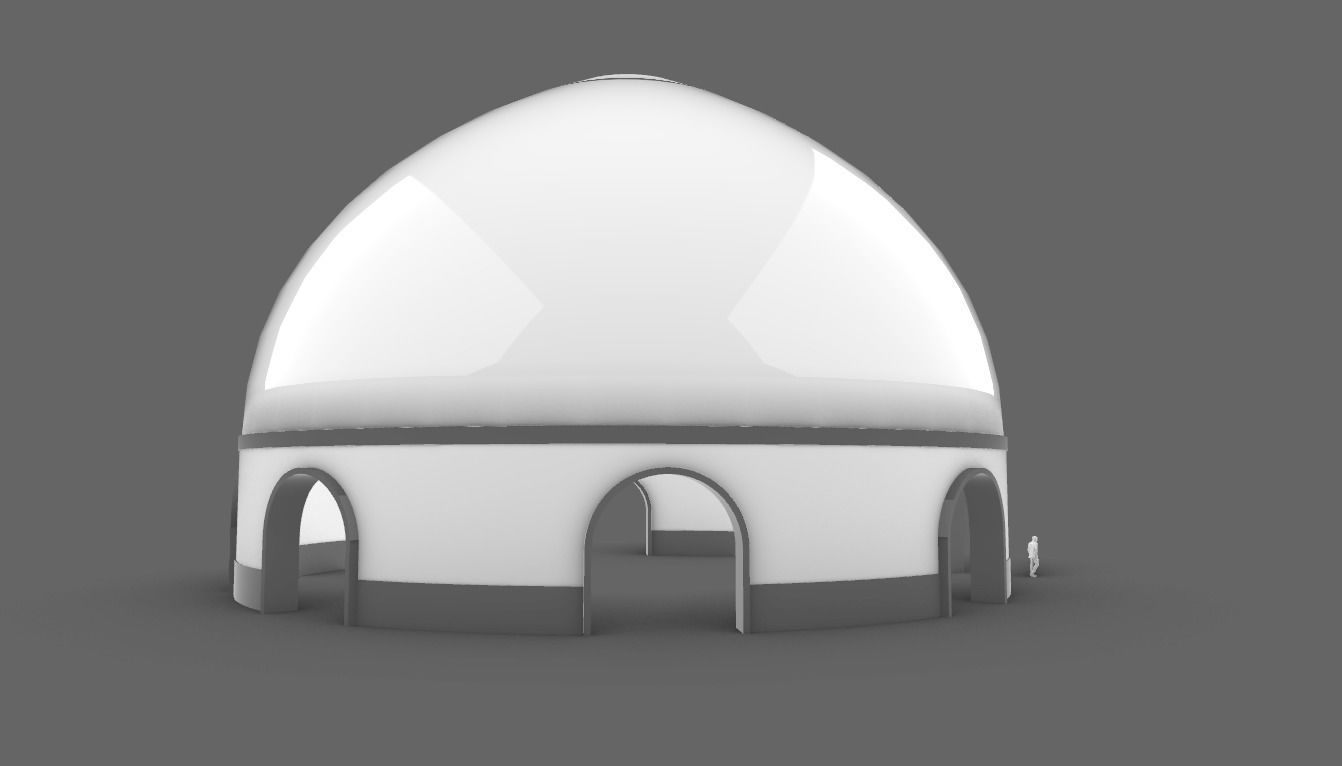 Dome Pavilion with Solid Dome with Top Opening v3 3D model_74