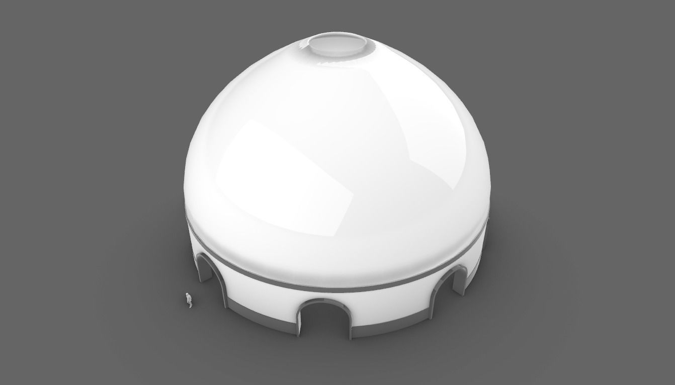Dome Pavilion with Solid Dome with Top Opening v3 3D model_9