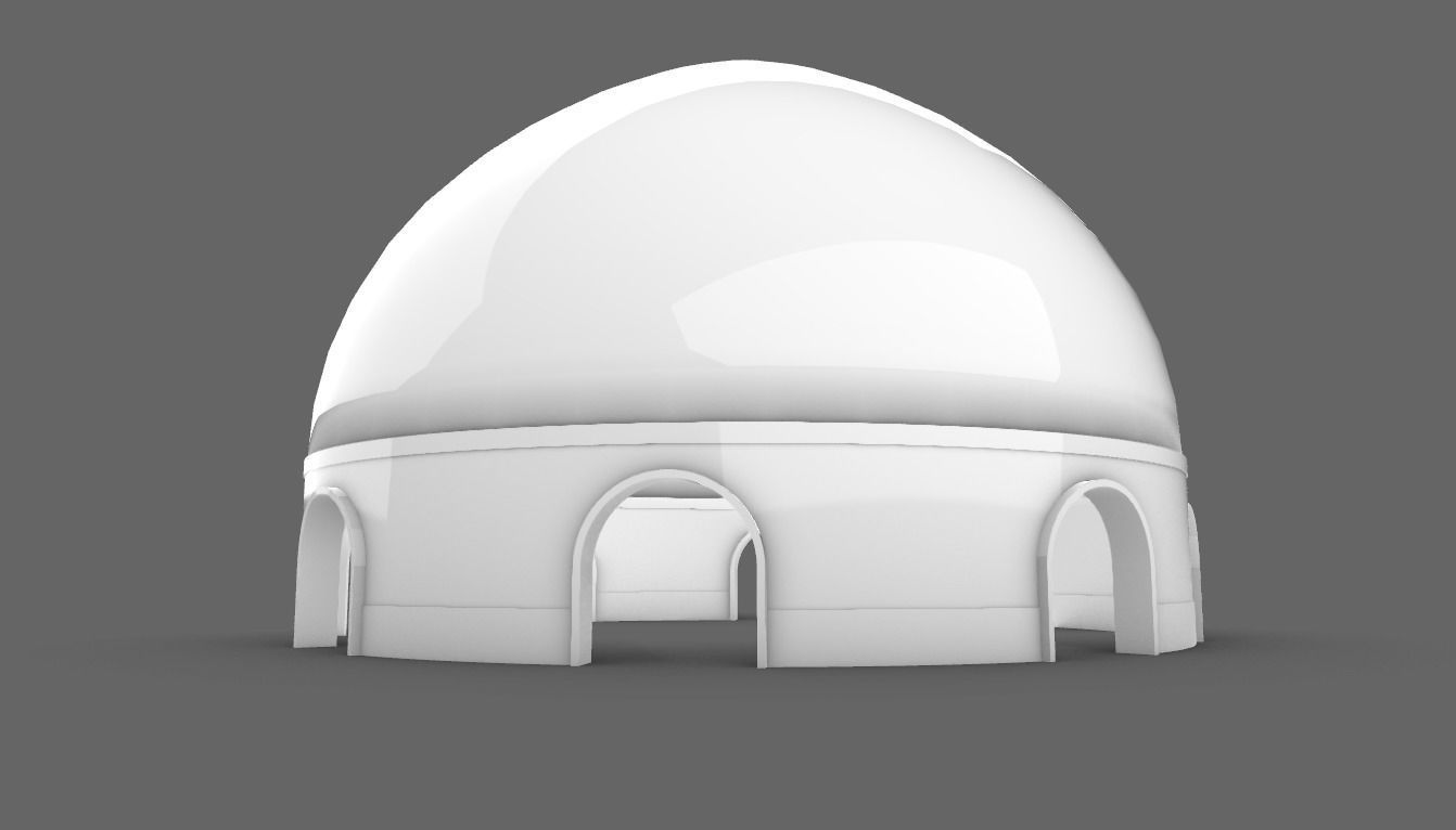 Dome Pavilion with Solid Dome with Top Opening v3 3D model_41