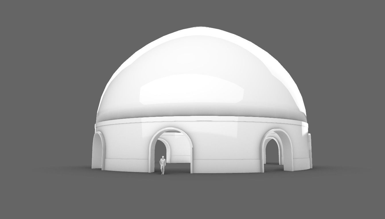 Dome Pavilion with Solid Dome with Top Opening v3 3D model_104