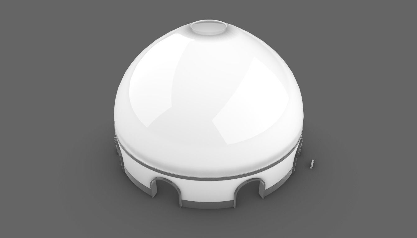 Dome Pavilion with Solid Dome with Top Opening v3 3D model_83