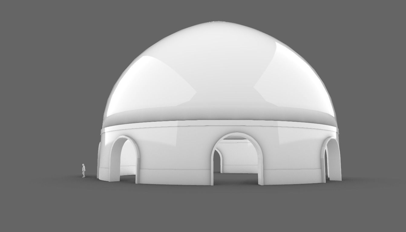 Dome Pavilion with Solid Dome with Top Opening v3 3D model_25