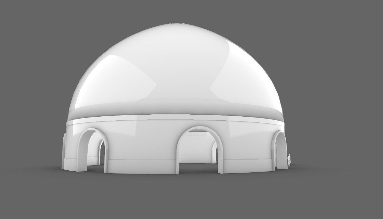 Dome Pavilion with Solid Dome with Top Opening v3 3D model_73