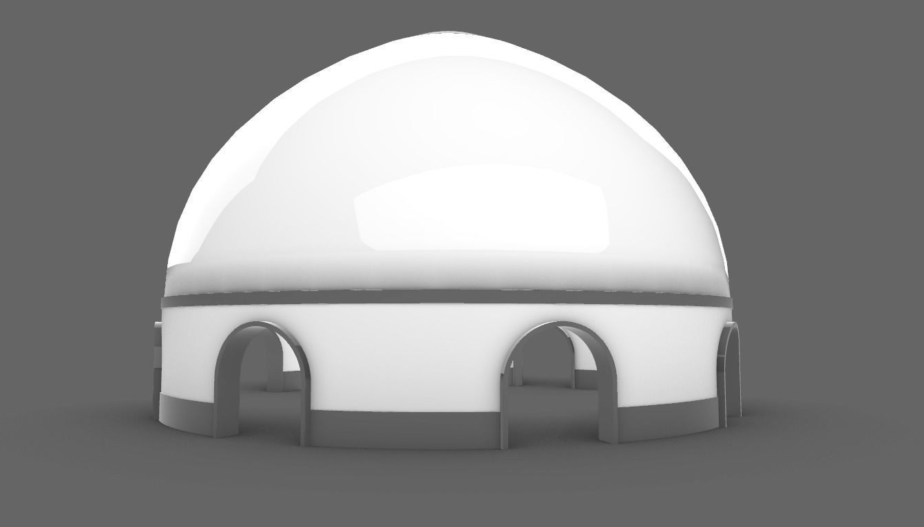 Dome Pavilion with Solid Dome with Top Opening v3 3D model_46