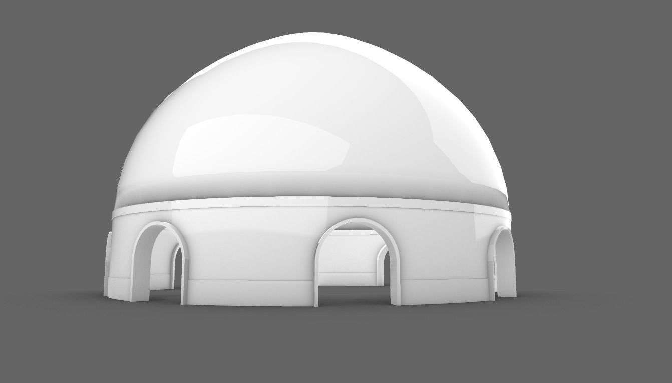 Dome Pavilion with Solid Dome with Top Opening v3 3D model_61