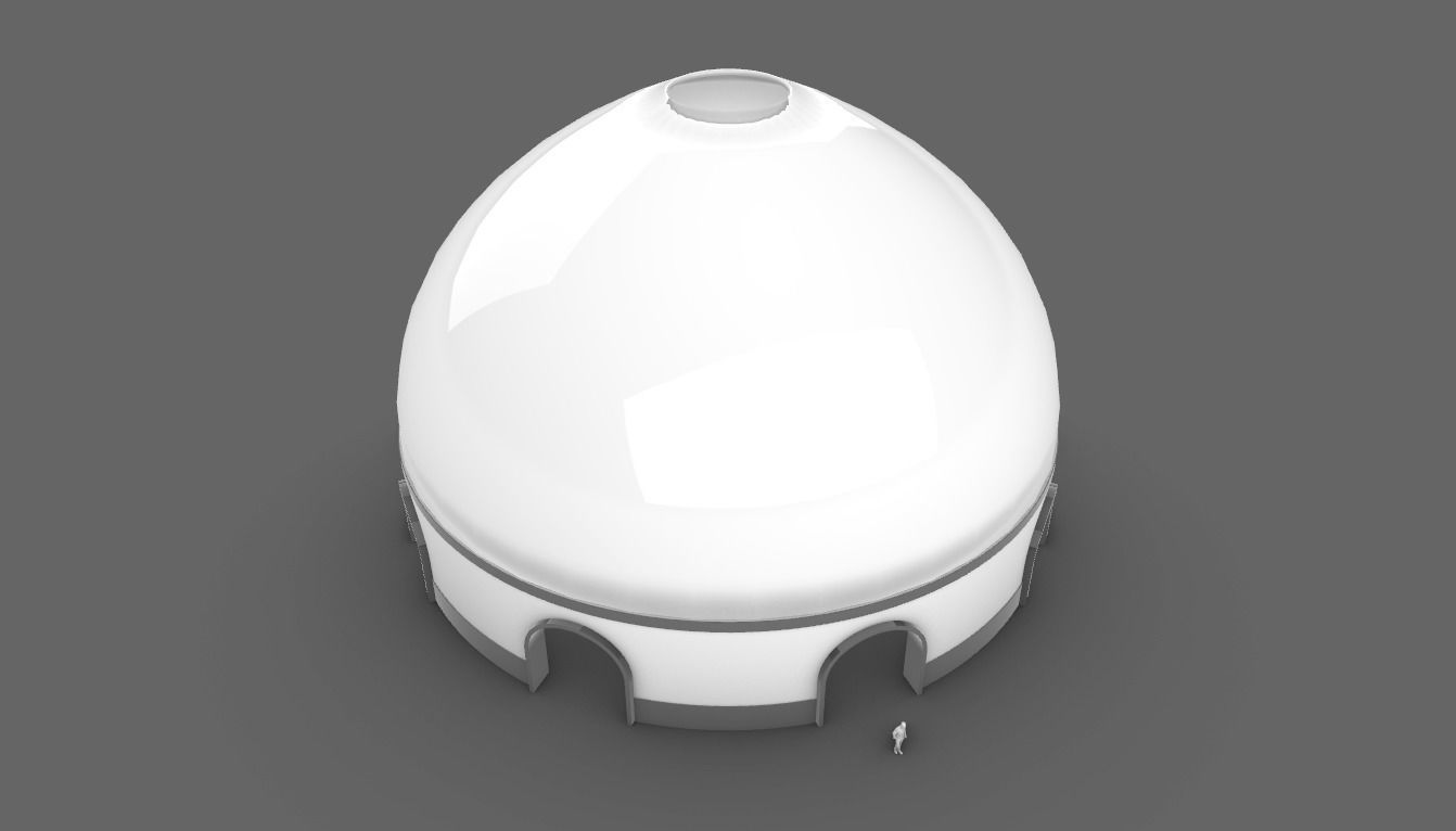 Dome Pavilion with Solid Dome with Top Opening v3 3D model_95