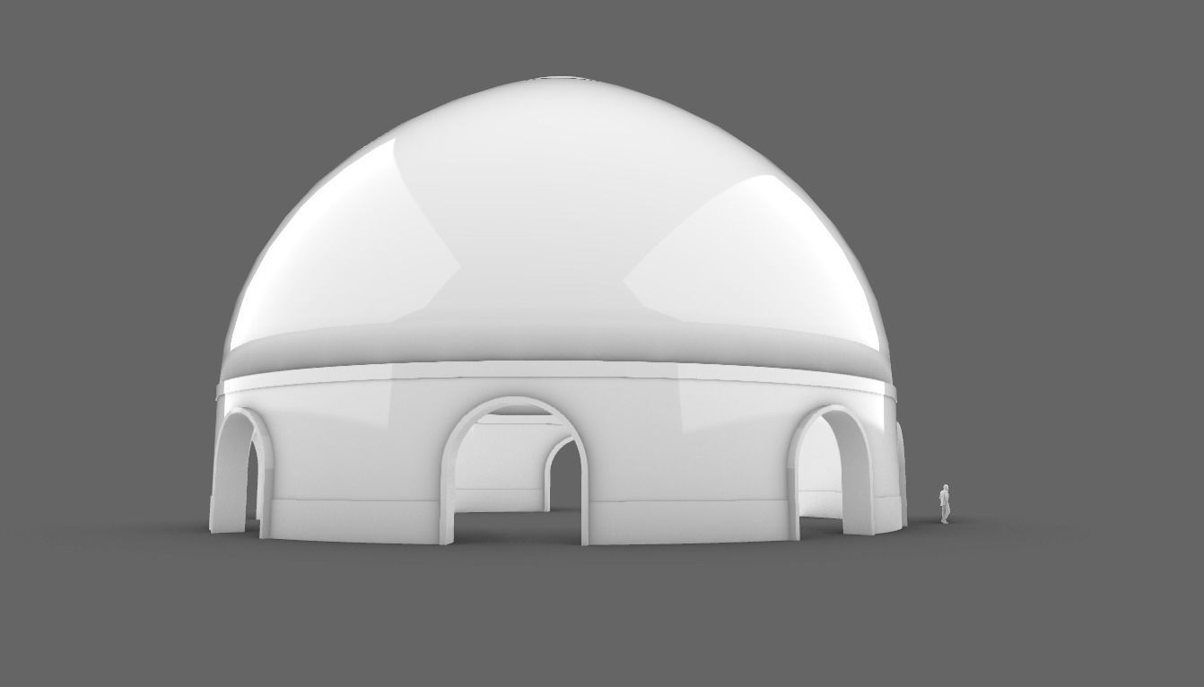 Dome Pavilion with Solid Dome with Top Opening v3 3D model_77