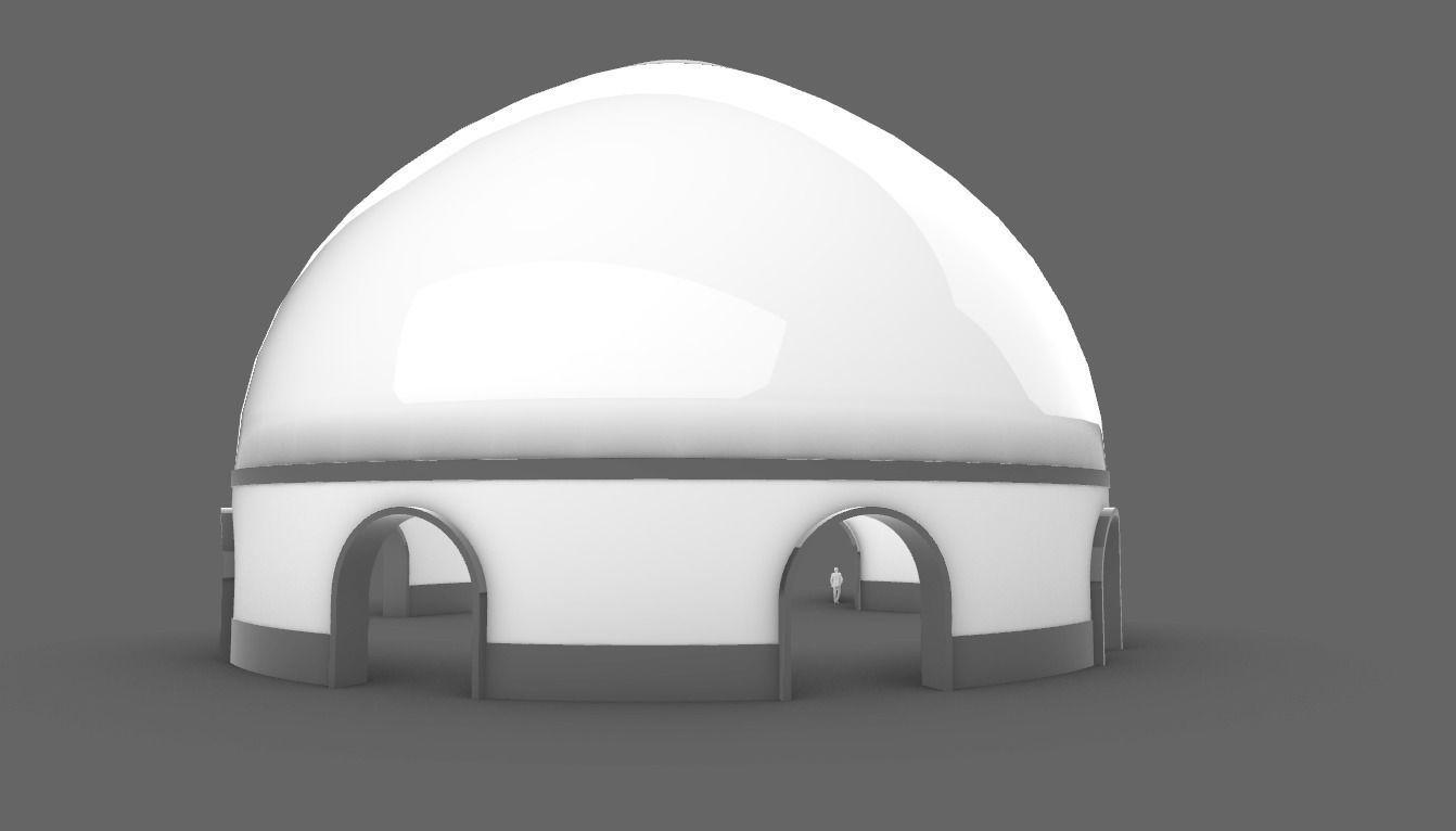 Dome Pavilion with Solid Dome with Top Opening v3 3D model_58