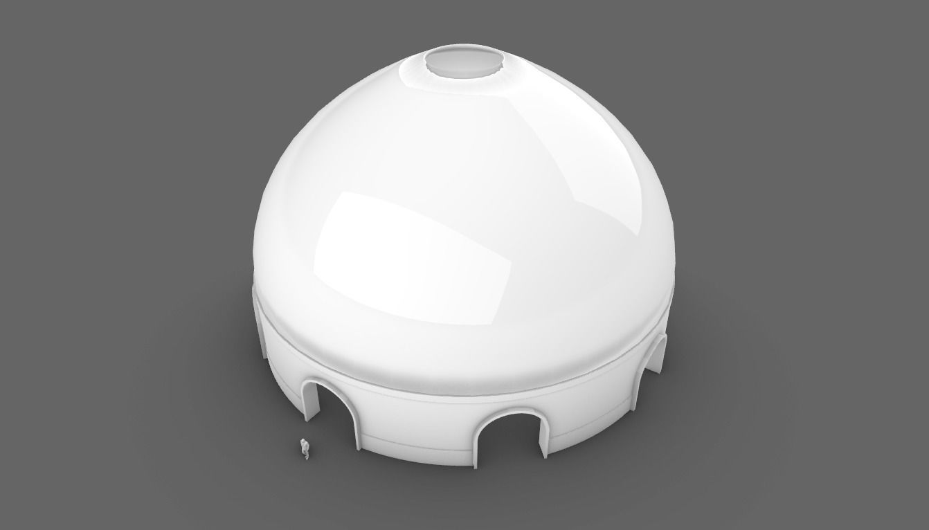 Dome Pavilion with Solid Dome with Top Opening v3 3D model_6
