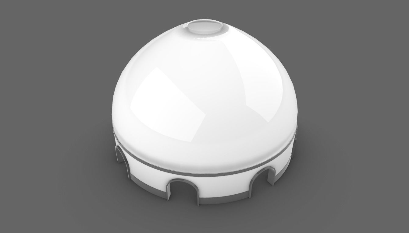 Dome Pavilion with Solid Dome with Top Opening v3 3D model_67