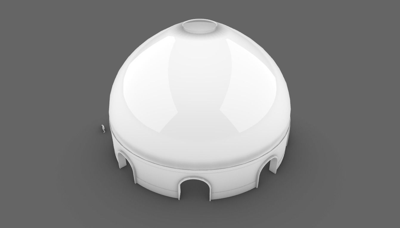 Dome Pavilion with Solid Dome with Top Opening v3 3D model_28