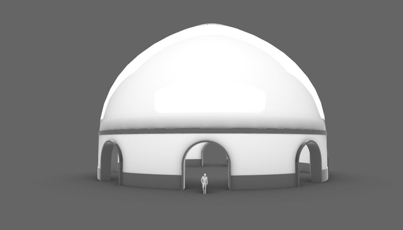 Dome Pavilion with Solid Dome with Top Opening v3 3D model_102