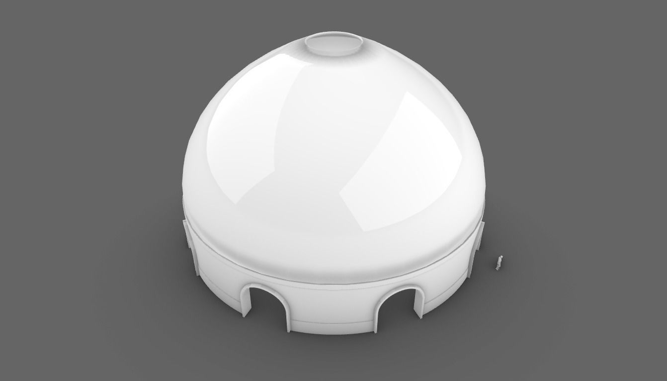 Dome Pavilion with Solid Dome with Top Opening v3 3D model_84