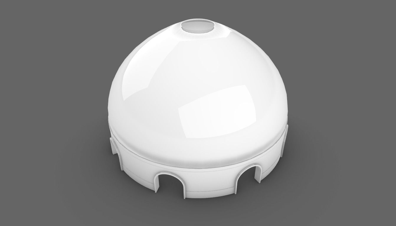 Dome Pavilion with Solid Dome with Top Opening v3 3D model_45