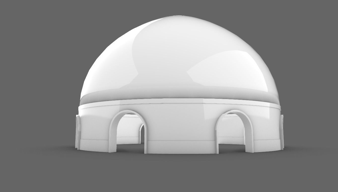 Dome Pavilion with Solid Dome with Top Opening v3 3D model_32