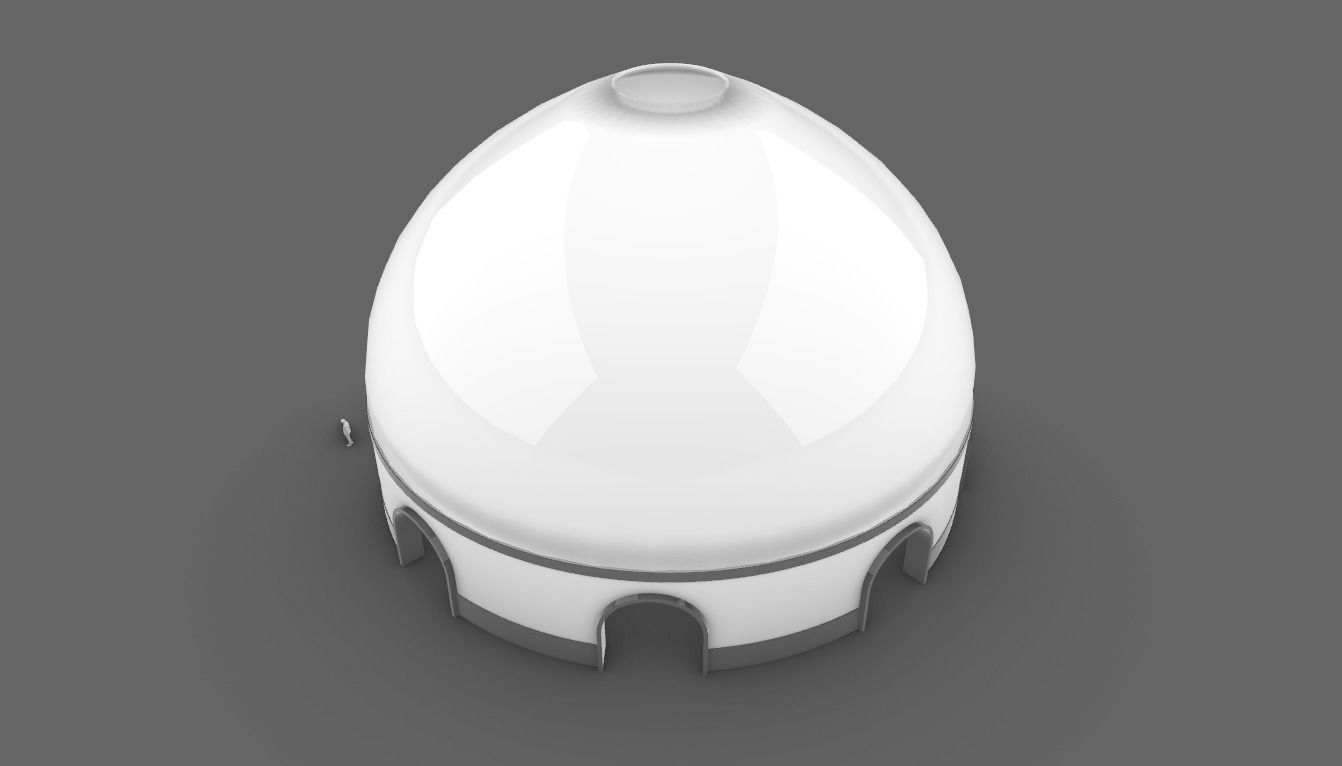 Dome Pavilion with Solid Dome with Top Opening v3 3D model_27
