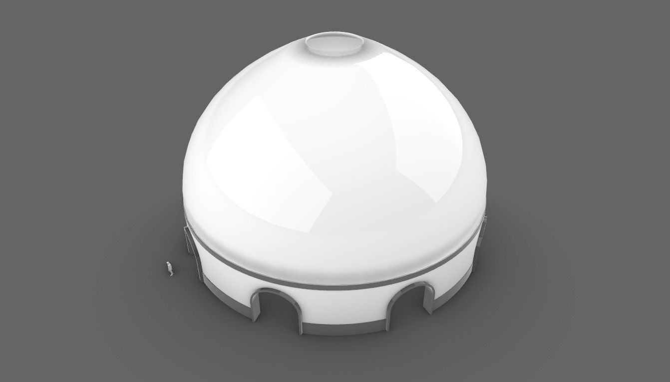 Dome Pavilion with Solid Dome with Top Opening v3 3D model_19