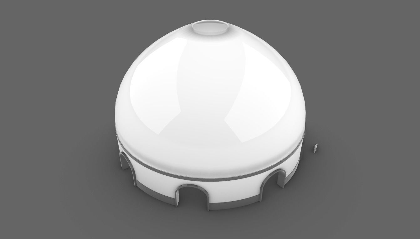 Dome Pavilion with Solid Dome with Top Opening v3 3D model_79