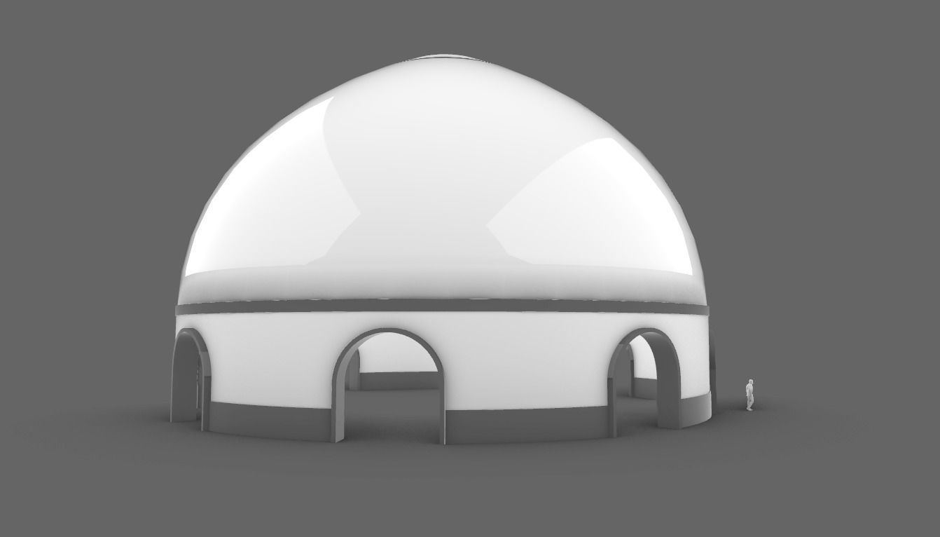 Dome Pavilion with Solid Dome with Top Opening v3 3D model_78