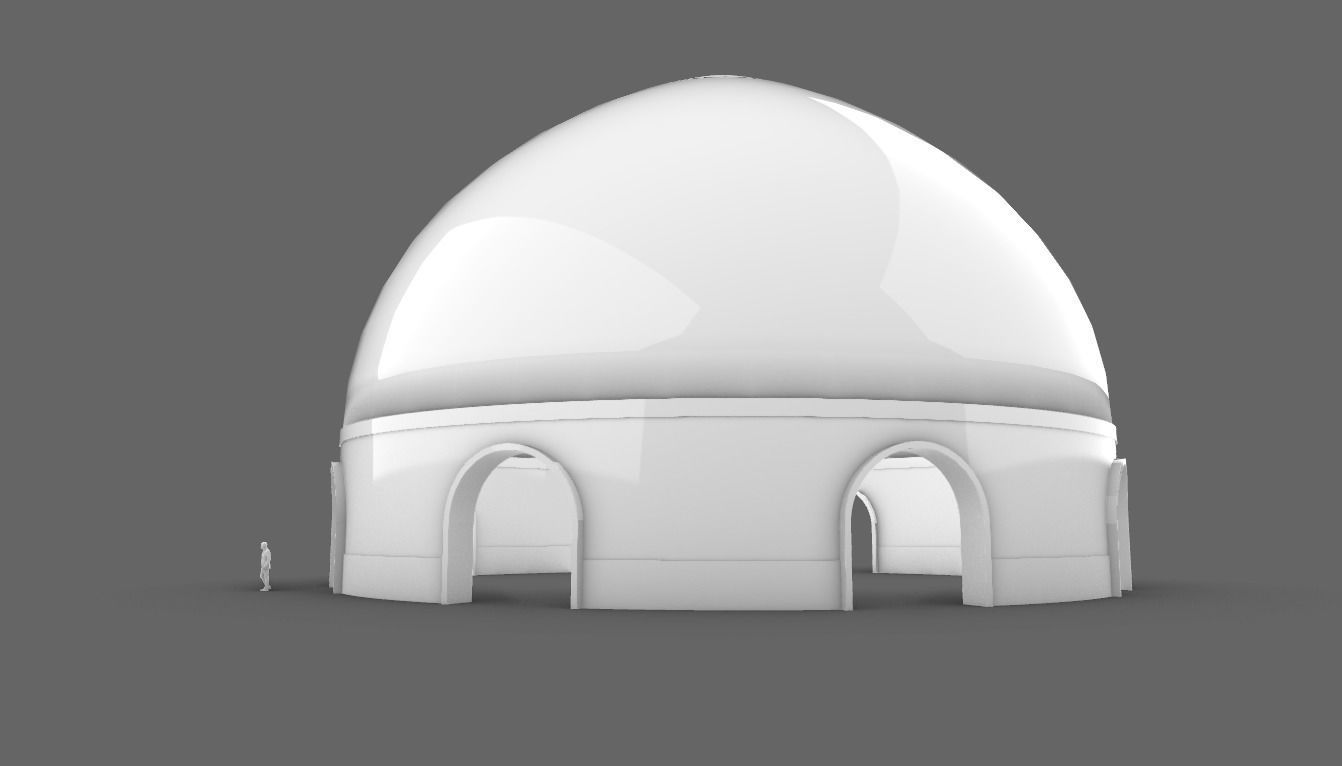 Dome Pavilion with Solid Dome with Top Opening v3 3D model_21