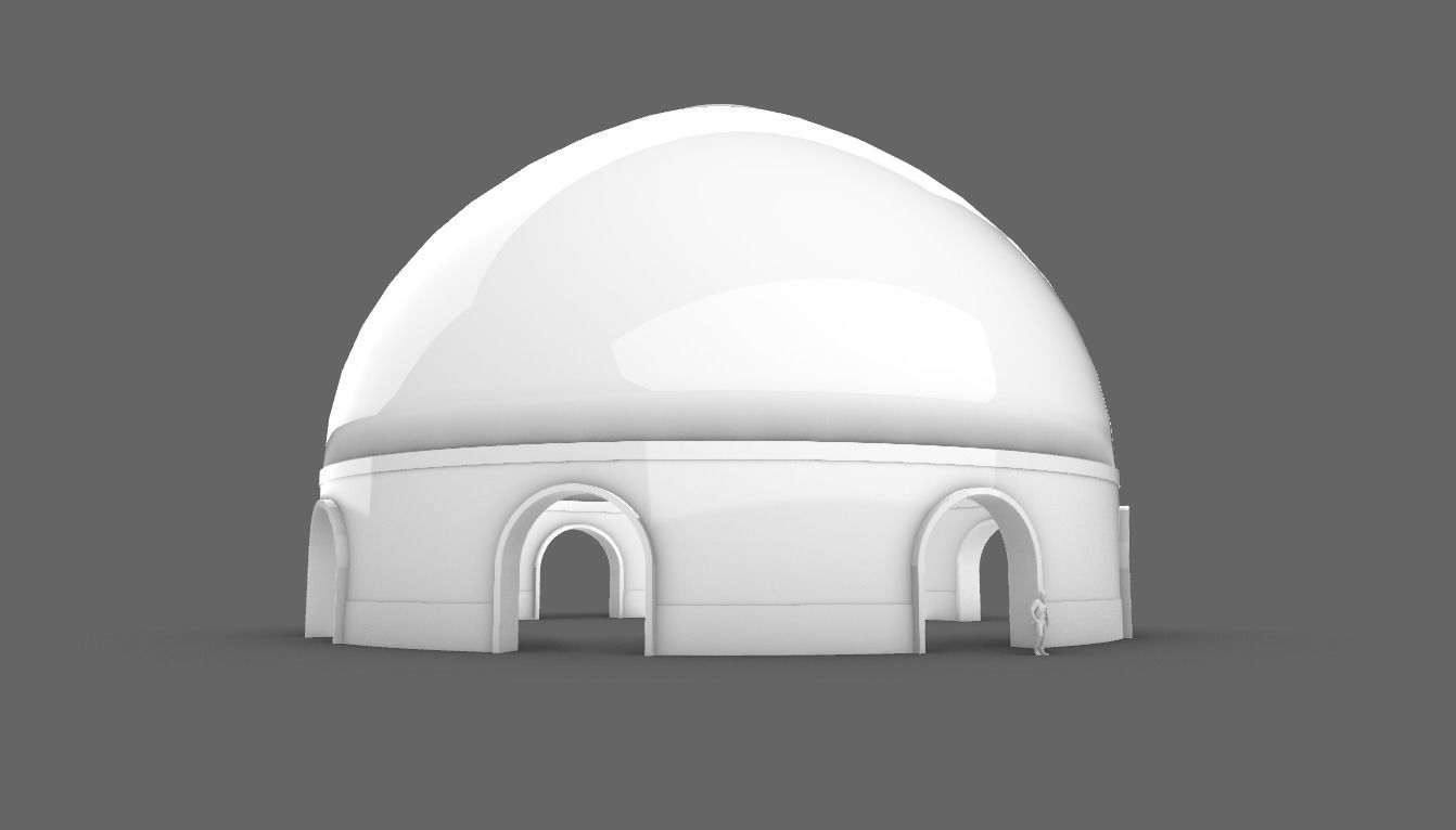 Dome Pavilion with Solid Dome with Top Opening v3 3D model_92
