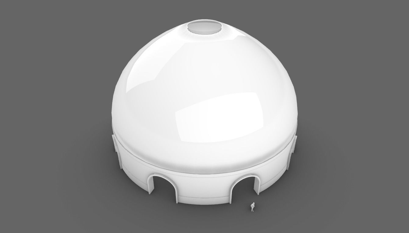 Dome Pavilion with Solid Dome with Top Opening v3 3D model_97