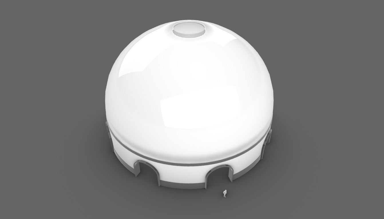 Dome Pavilion with Solid Dome with Top Opening v4 3D model_89