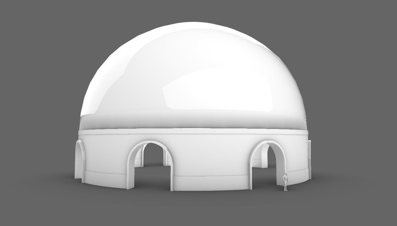 Dome Pavilion with Solid Dome with Top Opening v4 3D model_87