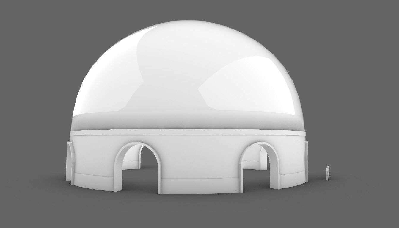 Dome Pavilion with Solid Dome with Top Opening v4 3D model_75