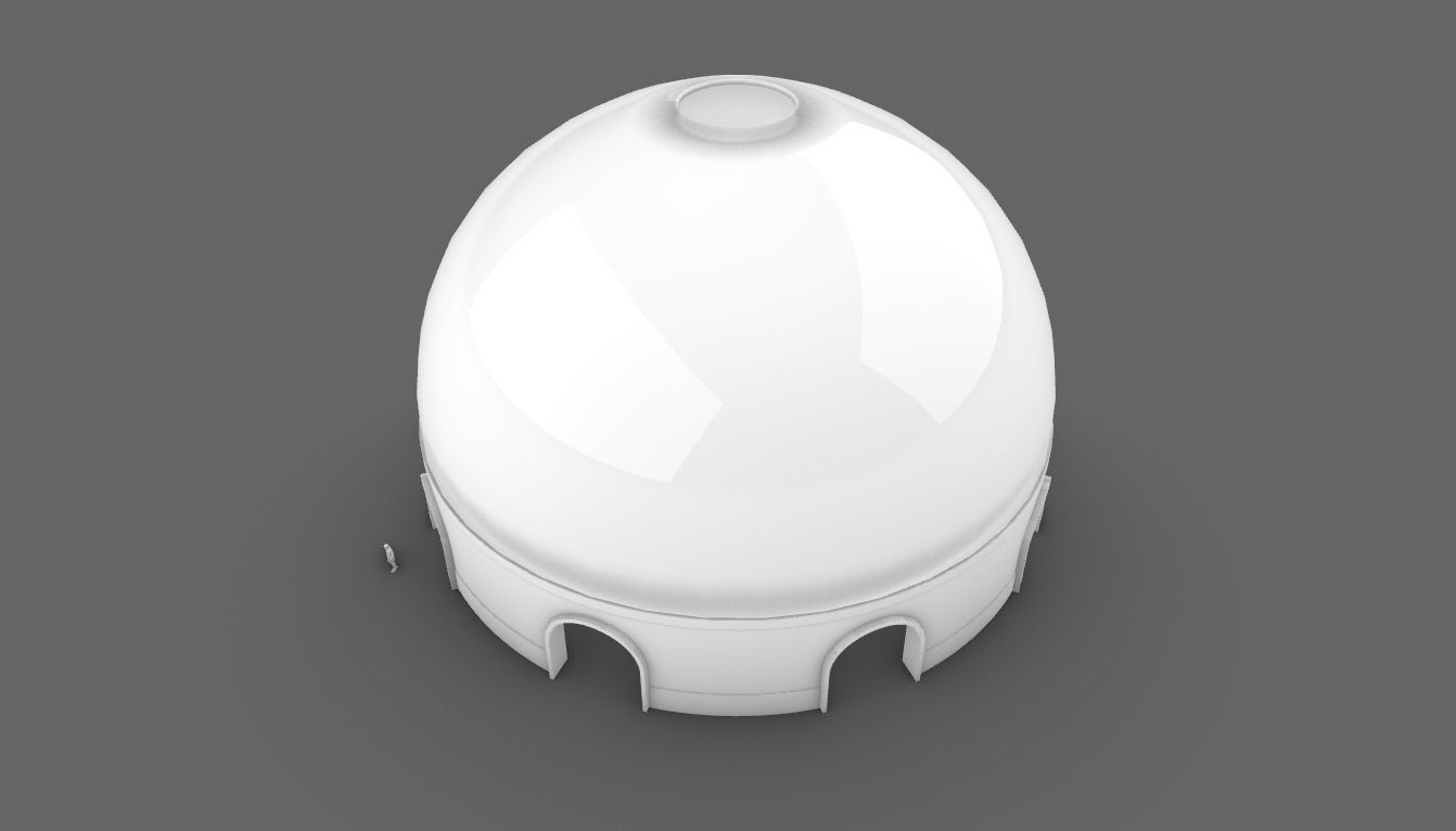 Dome Pavilion with Solid Dome with Top Opening v4 3D model_14