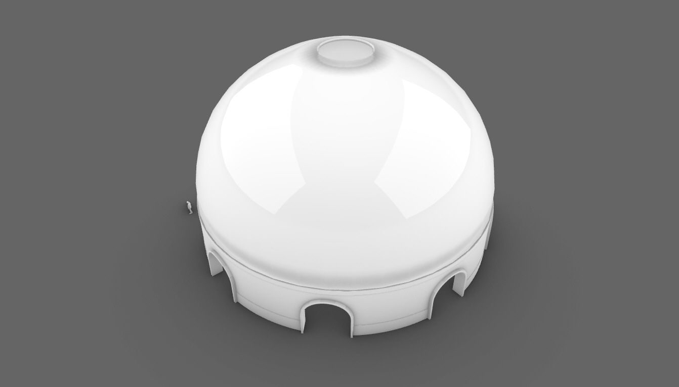 Dome Pavilion with Solid Dome with Top Opening v4 3D model_22