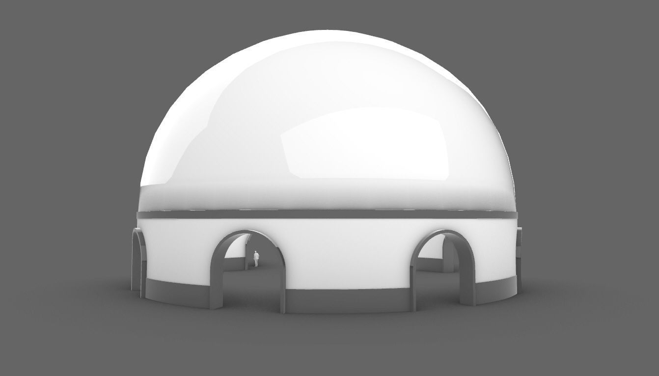 Dome Pavilion with Solid Dome with Top Opening v4 3D model_36