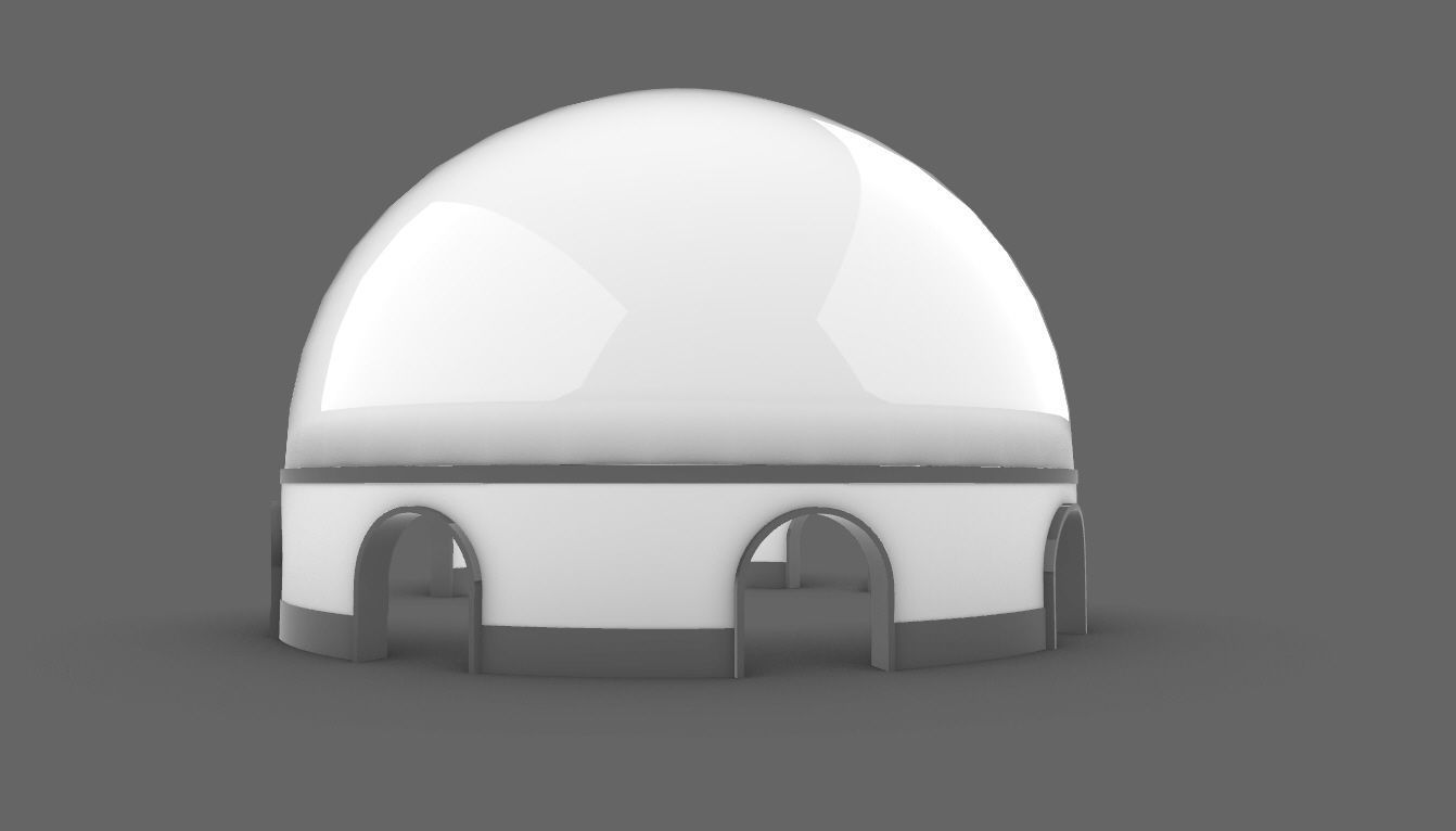 Dome Pavilion with Solid Dome with Top Opening v4 3D model_64