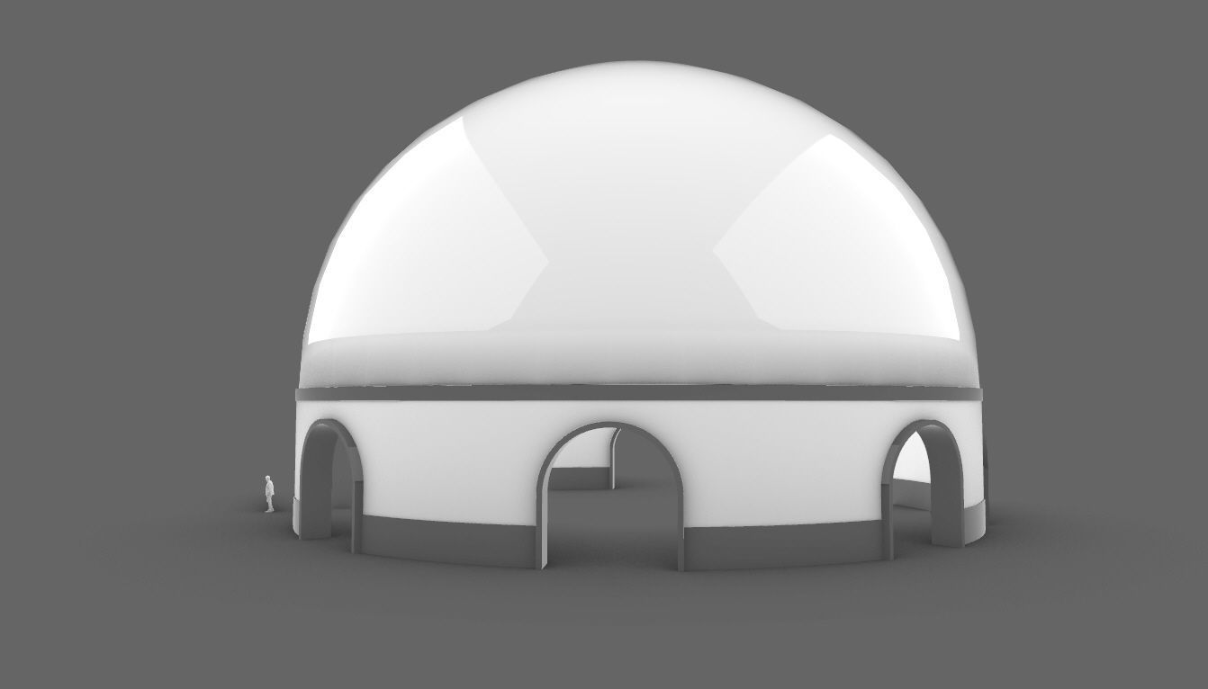 Dome Pavilion with Solid Dome with Top Opening v4 3D model_20