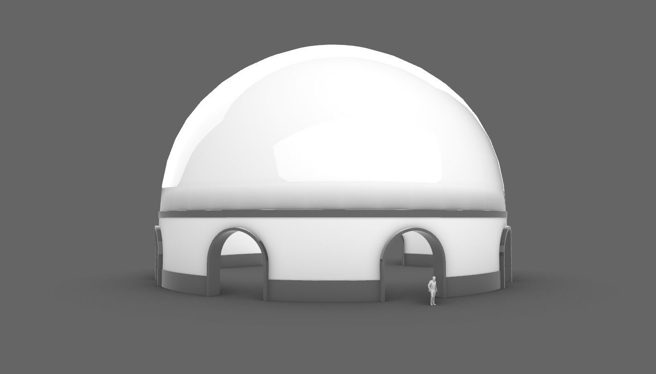Dome Pavilion with Solid Dome with Top Opening v4 3D model_88
