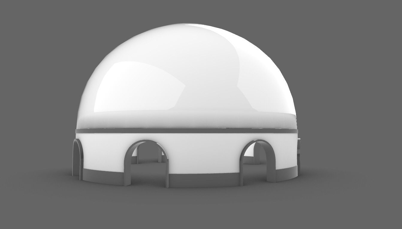 Dome Pavilion with Solid Dome with Top Opening v4 3D model_60