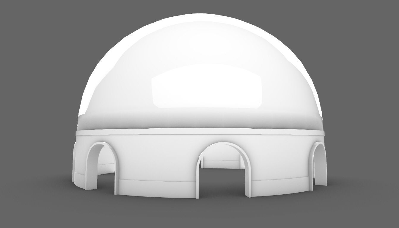 Dome Pavilion with Solid Dome with Top Opening v4 3D model_43