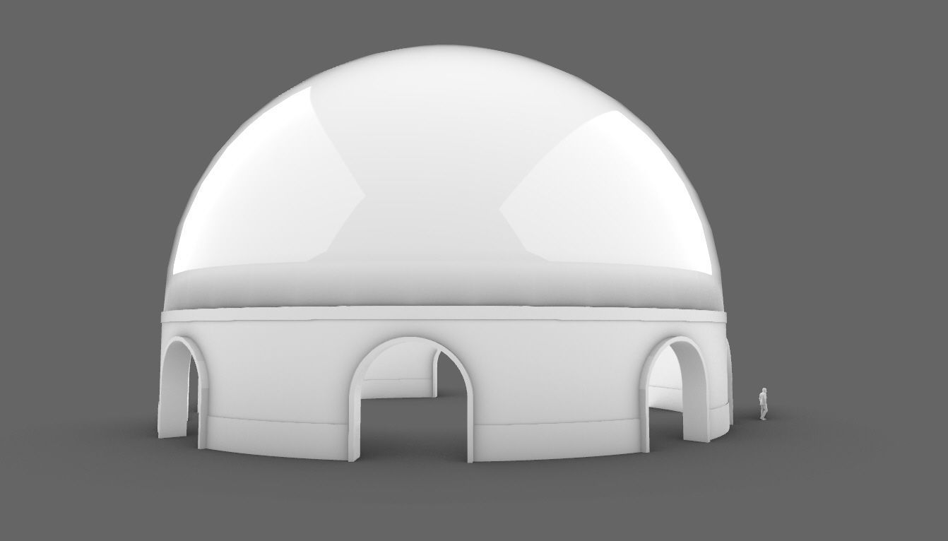 Dome Pavilion with Solid Dome with Top Opening v4 3D model_71