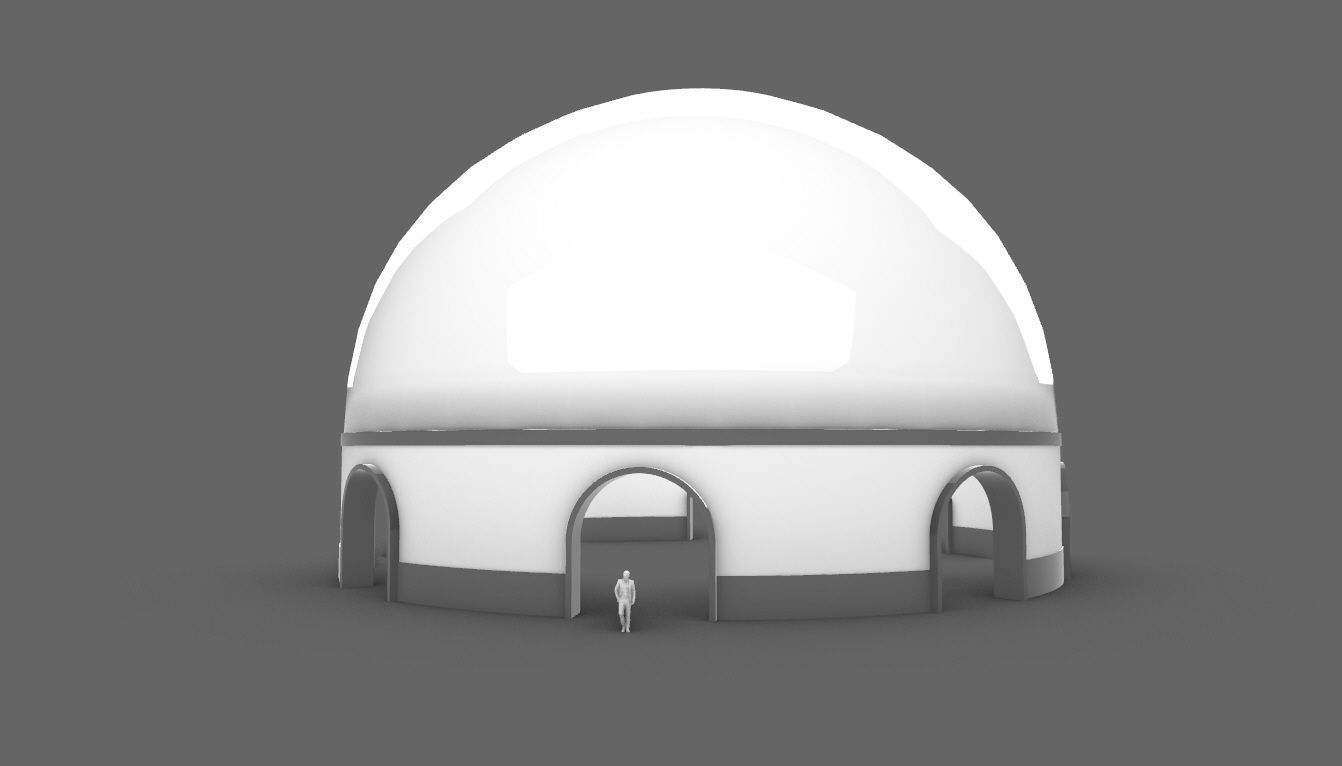 Dome Pavilion with Solid Dome with Top Opening v4 3D model_96