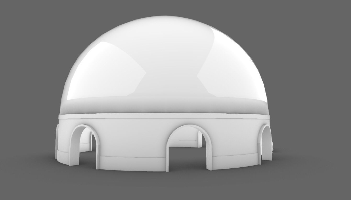 Dome Pavilion with Solid Dome with Top Opening v4 3D model_67