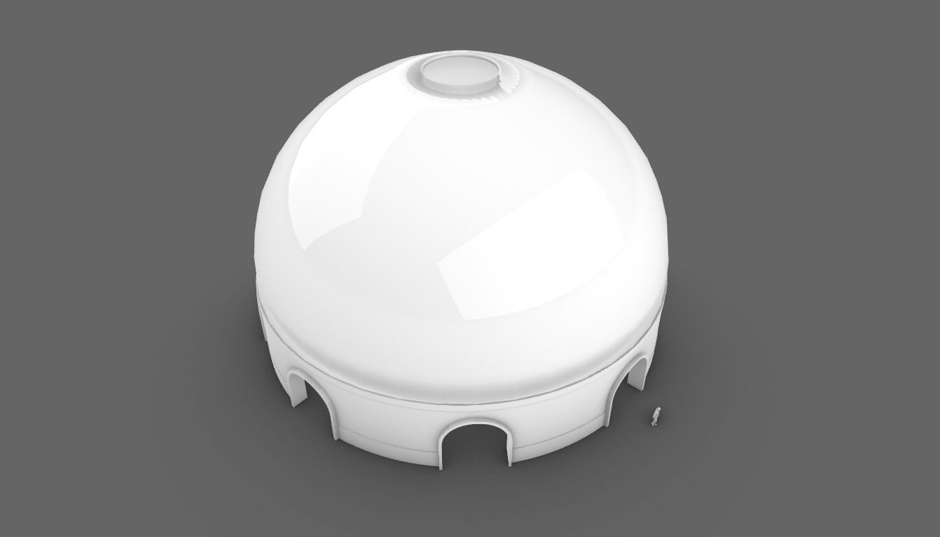 Dome Pavilion with Solid Dome with Top Opening v4 3D model_82