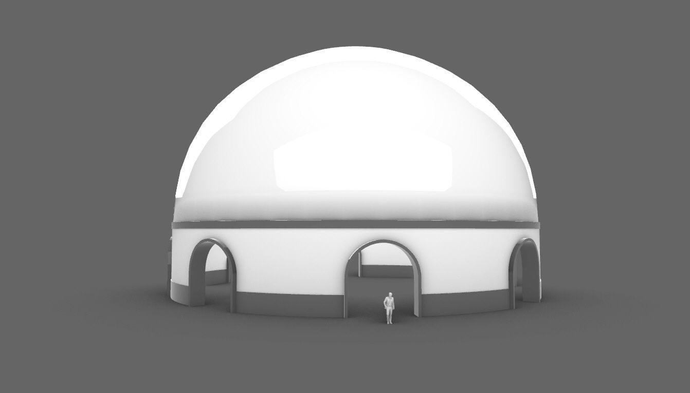 Dome Pavilion with Solid Dome with Top Opening v4 3D model_92