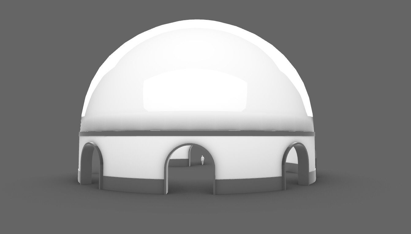 Dome Pavilion with Solid Dome with Top Opening v4 3D model_44
